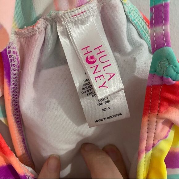 Hula Honey Women’s Colorful Padded Layered Bikini Top size S - Picture 3 of 3